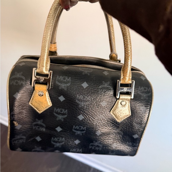 MCM Black and Gold Satchel with Tassel - Picture 3 of 11